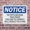 Signmission No Pets Beyond This Point Failure To Comply OSHA Notice Sign, Plastic, 10in W x 7in L, 2PK OS-2PACK-NS-P-710-L-14748 - alternate 2